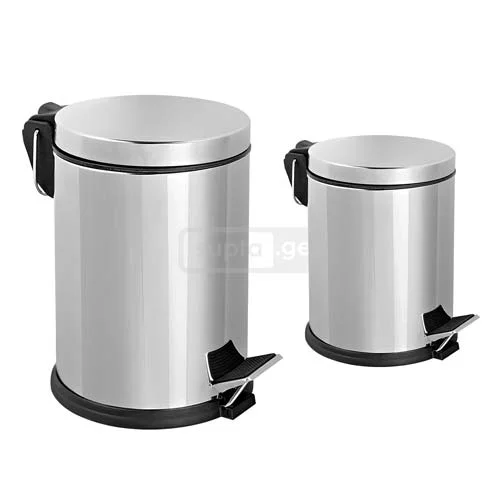 Metal trash bin with footrest 3L